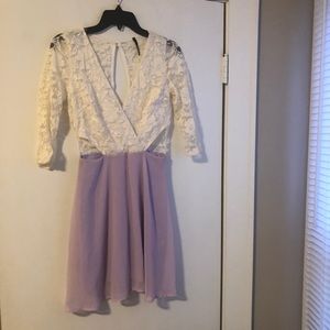 Lulu’s Lavender Lace Cutout Mini Dress